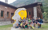 Il gruppo di bambini di Giroparchi Culture Trail 2024 a Rhêmes-Saint-Georges
