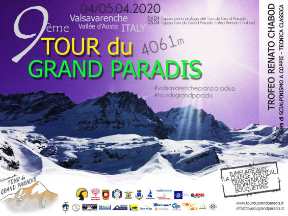 IX edizione del Tour du Grand Paradis volantino nono tour di gran paradis 4 e 5 aprile 2020